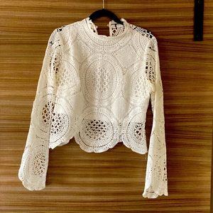 Crochet bell sleeve top